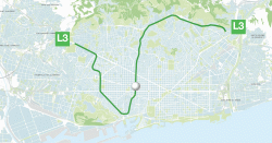 Situaci de l'estaci Passeig de Grcia a la lnia L3 (mapa base: wefer.com)